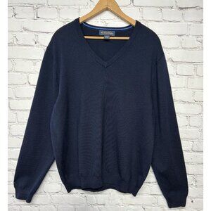 Brooks Brothers Sweater Mens Size L Blue Pullover Italian Merino Wool